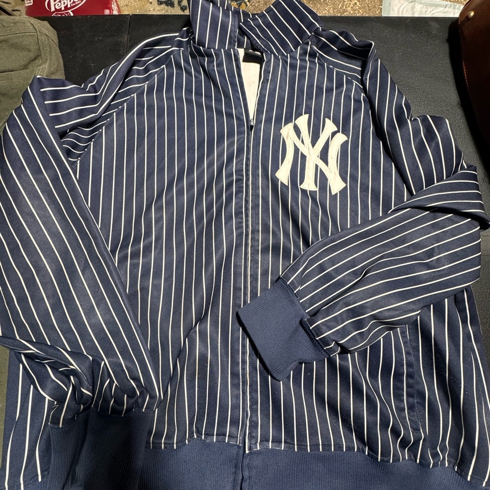 Vintage New York Yankees Stitches Track Jacket Zip Up Rare 90s MLB